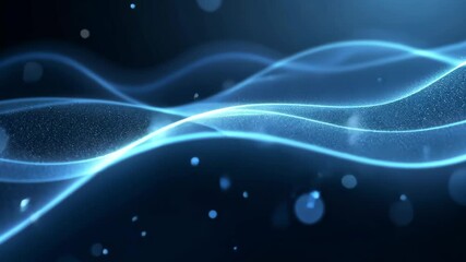 Poster - Sparkling Waves of Light Dancing in a Dark Background for Abstract and Modern Visuals