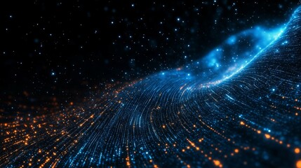 Wall Mural - abstract digital waves of light and energy
