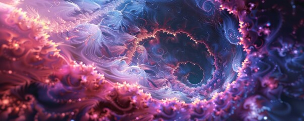 Poster - Mystical 3D Fractal colourful fantasy universe.