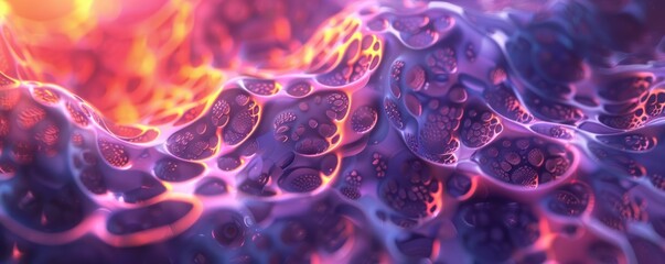 Poster - Mystical 3D Fractal colourful fantasy magical glowing.