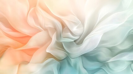 Poster - a delicate abstract floral background with watercolor-inspired petals and leaves in soft pastel hues