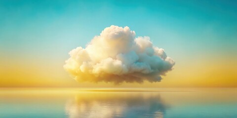 Aufkleber - Serene Sunset A Single Cloud Reflecting on Calm Waters