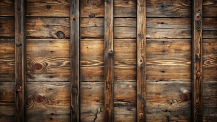 Poster - Rustic Brown Wooden Planks with Vertical Beams A Weathered Texture Background