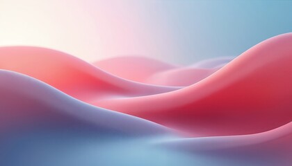 Leinwandbilder - Abstract minimalist wave background with smooth gradient colors. Red and blue hues creating soft flowing shapes. Modern art design, perfect for wallpapers, presentations and web design.