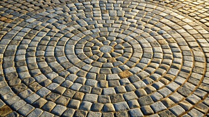 Aufkleber - Circular Stone Pavement Design with Subtle Color Variations