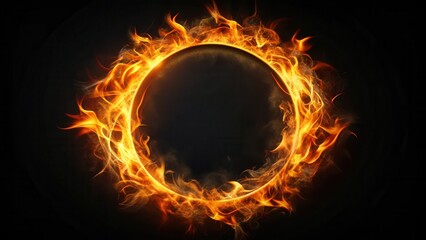 Poster - Fiery Ring of Intense Heat A Blazing Circular Frame for Dramatic Designs