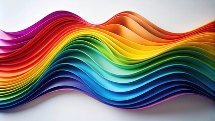 Poster - Abstract Colorful Wavy Paper Design  Vibrant Hues in a Fluid, Dynamic Composition