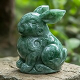Artistic jade sculpture of a stylized animal form