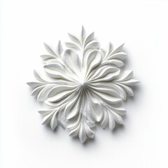 Poster - A delicate white floral ornament showcases its intricate details on a pristine white background.