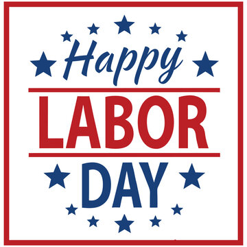 Bold and Cheerful Labor Day Card with Star Elements