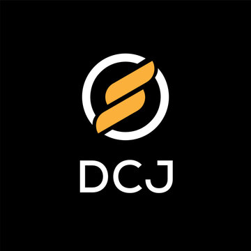 DCJ creative minimalist letter logo.	