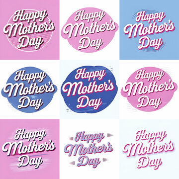 Happy Mother's Day Celebrating t-shirt design and a graphic design for a Mother's Day t-shirt featuring the words 