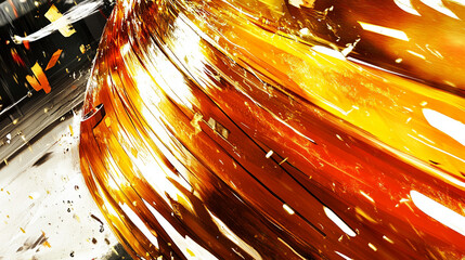 Poster - Dynamic explosion of colors abstract art digital illustration vibrant environment close-up view conceptual design