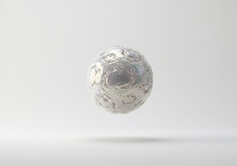 Wall Mural - iridescent white sphere 3d render on white background