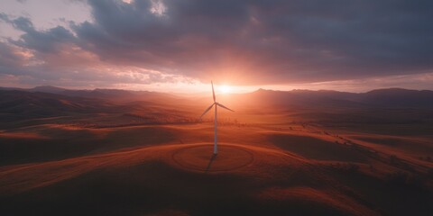 Aufkleber - Sustainable Future Horizon Cinematic Wind Energy Landscape Capturing Clean Power Innovation, Eco-Conscious Climate Solutions and Renewable Technology Breakthrough