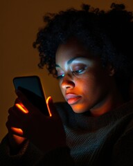 Fototapete - Digital Privacy Revolution Inclusive Cybersecurity Visualization of Biometric Authentication for Empowered Millennial Professionals in Warm Evening Tech Environments