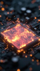 Fototapete - National Rubber Eraser Day Cybersecurity Innovation Meets Digital Defense - Glowing Microchip Tech Visualization for Next-Gen Threat Monitoring