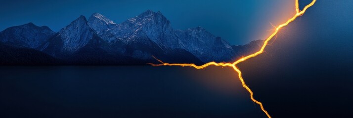 Fototapete - Quantum Energy Dynamics Electrifying Mountain Landscape Revealing Natures Radical Power Systems - Climate Tech Visual Storytelling for Innovative Environmental Design