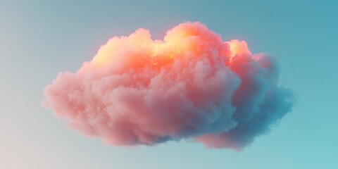 Aufkleber - Immersive Climate Tech Visualization AI-Powered Gradient Cloud with Soft Pastel Atmospheric Modeling - Innovative Environmental Data Science
