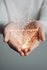 Aufkleber - Immersive Digital Transformation Holographic Pyramid Visualization with Luminescent Particle Flow - Next-Gen Innovation and Strategic Business Intelligence