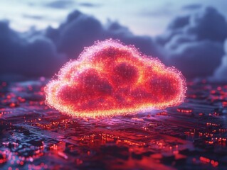 Fototapete - Quantum Cloud Revolution Luminescent Digital Infrastructure Transforming Global Computing with Immersive Cybersecurity and Next-Gen Data Streaming Technologies