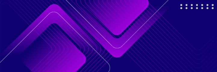 Wall Mural - Minimal geometric background. Purple elements with fluid gradient. Dynamic shapes composition. Eps10