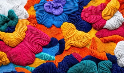 Poster - A cheerful explosion of color and texture creates a lively abstract floral background.