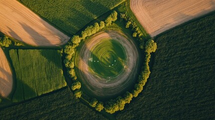 Aufkleber - Regenerative AgriTech Visualization Precision Mapping of Sustainable Crop Circles with Drone-Enabled Geospatial Analytics for Climate-Smart Agricultural Innovation