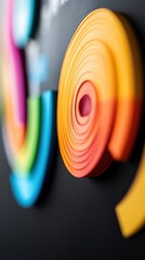 Poster - Chromatic Fluid Dynamics Vibrant Abstract Paper Quilling Art Revealing Depth, Movement, and Color Psychology in Modern Design Innovation