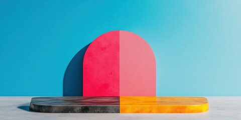 Aufkleber - Minimalist Victory Podium Gradient Color Block Design for Modern Brand Storytelling, Sleek Achievement Visualization with Retro-Futuristic Aesthetic