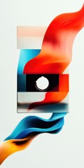 Poster - Fluid Digital Dynamics Abstract Gradient Design Exploring Retro Tech Nostalgia, Modern Graphic Innovation and Visual Brand Storytelling