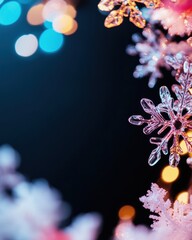 Aufkleber - Crystalline Winter Wonderland Ethereal Snowflake Macro for Immersive Digital Branding and Seasonal Design Innovation