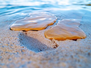 Poster - Fluid Dynamics Oceanic Amber Gelscape - Innovative Marine Textures Revealing Climate Resilience and Environmental Aesthetic Narratives