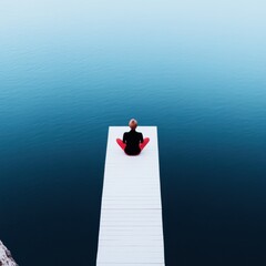 Aufkleber - Minimalist Zen Wellness Immersive Meditation Experience for Digital Mindfulness - Gen Z Mental Health and Emotional Balance Visualization