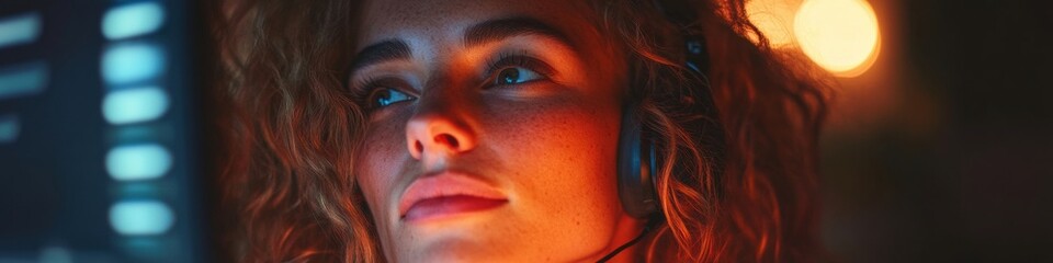Poster - Cinematic Neon Portraits Gen Z Creator Aesthetic Capturing Moody Atmospheric Lighting, Digital Narrative Expression in Contemporary Urban Visual Culture