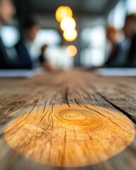 Aufkleber - Collaborative Workspace Evolution Rustic Wooden Surface Illuminates Digital Transformation Strategies for Diverse Millennial Team Synergy and Innovative Corporate Culture