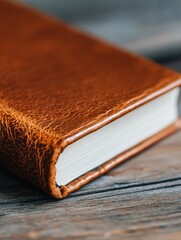 Poster - Vintage Literary Artistry Rustic Leather-Bound Book Showcasing Timeless Knowledge Preservation and Analog Storytelling in High-Resolution Vintage Aesthetic