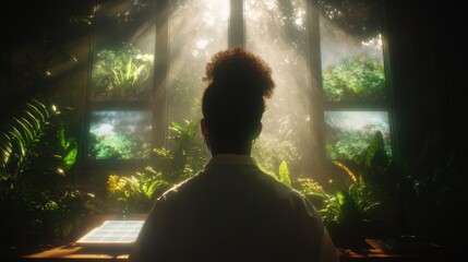 Aufkleber - Immersive Eco-Innovation Next-Gen Climate Research Visualizing Sustainable Futures through Holographic Environmental Intelligence and Biophilic Design Interfaces