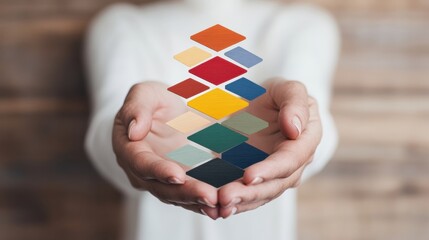 Poster - Inclusive Leadership 2024 Multicultural Geometric Strategy Visualization with Empathetic Hands - Diversity, Equity and Collaborative Workspace Innovation