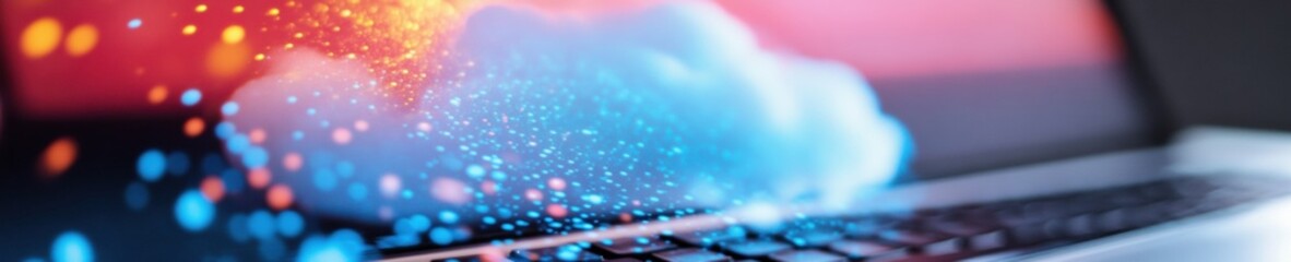 Aufkleber - Innovative Cloud Computing Visualization Next-Gen Digital Workspace Infrastructure with AI-Powered Data Flow Connectivity for Remote Professional Empowerment