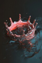 Aufkleber - Liquid Dynamics High-Speed Red Water Splash Crown - Innovative Visual Design for Digital Marketing, Scientific Visualization and Creative Media Production