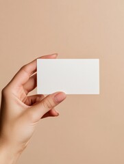 Poster - Minimalist Business Identity Mockup Neutral Aesthetic Blank White Card Showcasing Personal Branding Evolution in Contemporary Professional Networking Landscape
