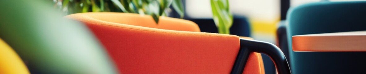 Aufkleber - Sustainable Workspace Design Vibrant Ergonomic Seating in Eco-Conscious Modern Office Environment - Collaborative Innovation and Color-Adaptive Workplace Trends