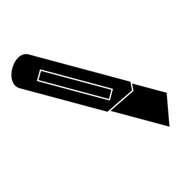 cutter knife icon, simple flat style, illustration, logo sign symbol pictogram template, for ui or ux isolated on white for mobile app, editable