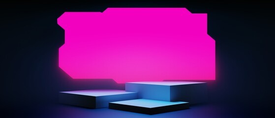 Wall Mural - 3d illustration rendering of y2k 2000s gamer technology futuristic fantasy metaverse cyberpunk sci-f