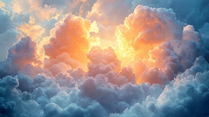 Wall Mural - a picture of a cloudy sky with the sun shining through the clouds