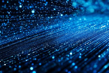 Poster - Abstract Blue Sparkling Lines Background Digital Art Futuristic Technology