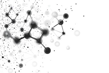 Poster - Abstract Molecular Structure Network Graphic Illustration of Connected Atoms and Particles