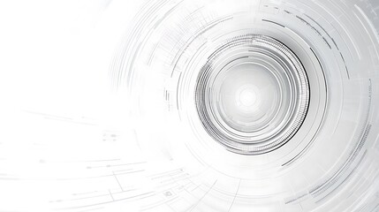 Poster - Abstract Technology Background Futuristic Circular Design Grey White Concentric Rings Digital Innovation Modern Interface