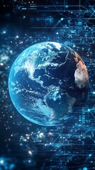 Poster - Global Network Digital Earth Technology Innovation Futuristic Concept